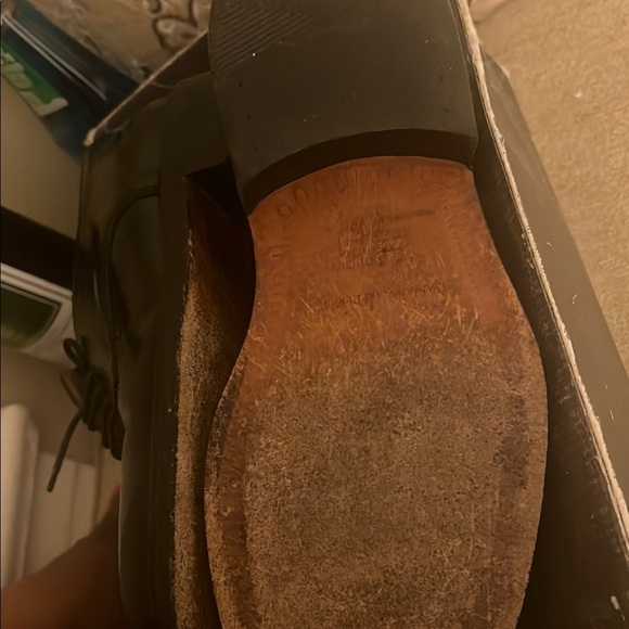 Banana Republic Oxford Black Leather Apron Round Toe Lace Up Shoes Italy - Picture 4 of 10